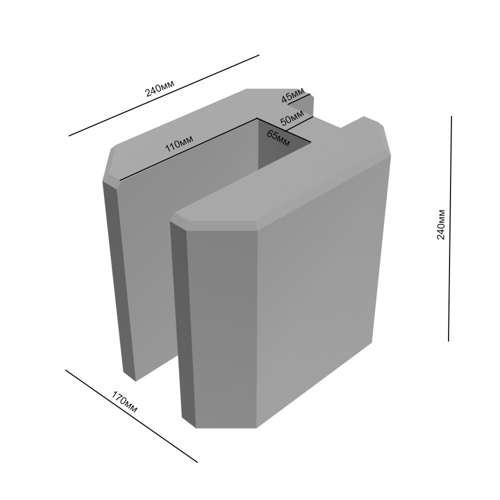 Н-опора-стакан бетонная для сборного фундамента