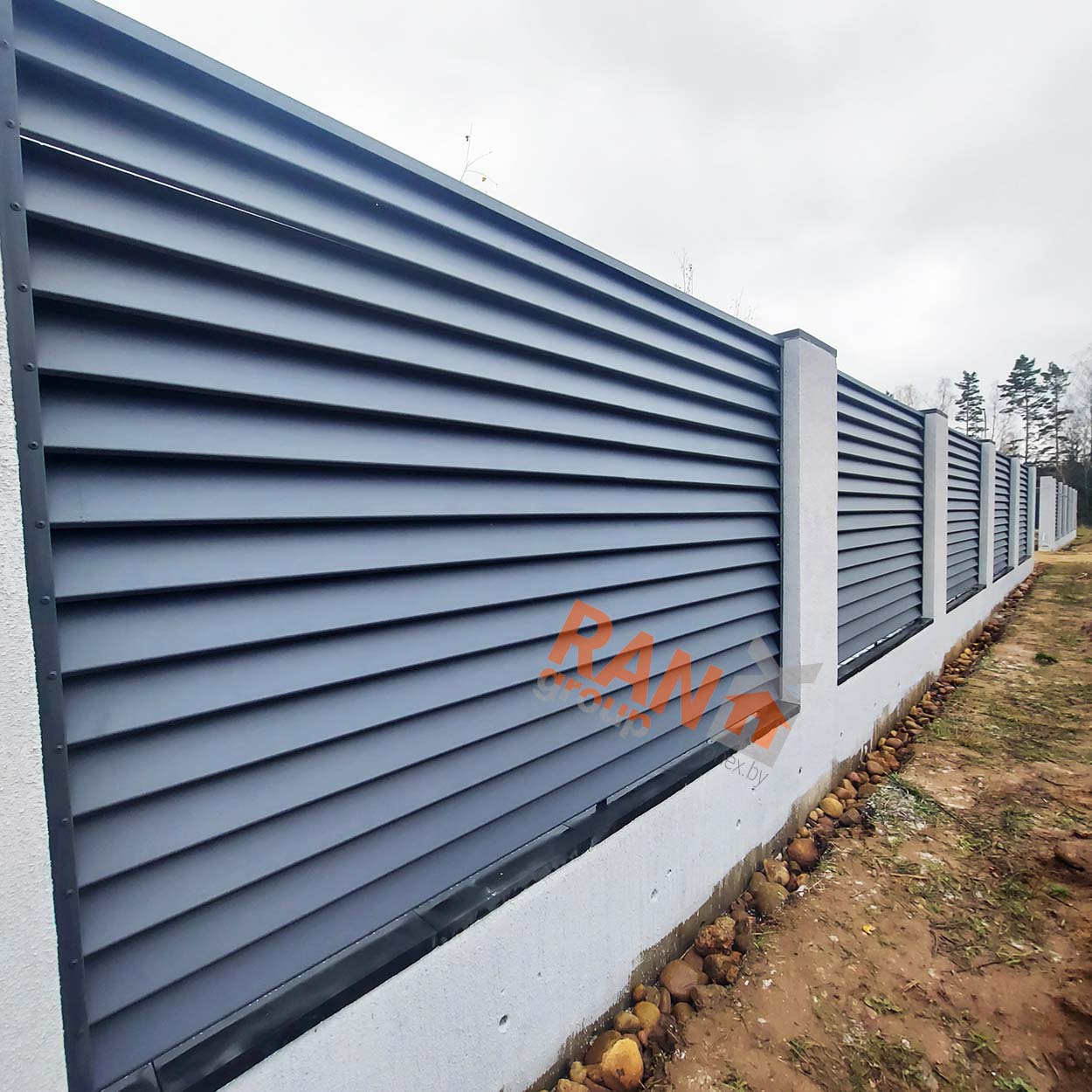 крышка для забора 200х500 графит