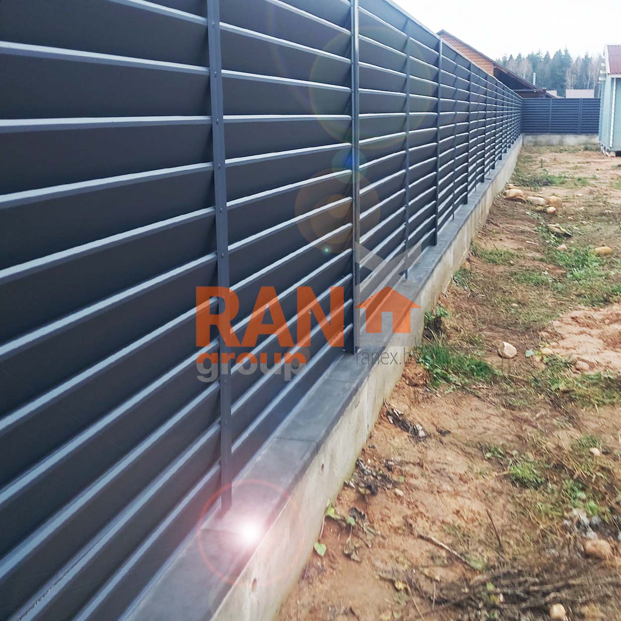 крышка для забора 200х500 графит