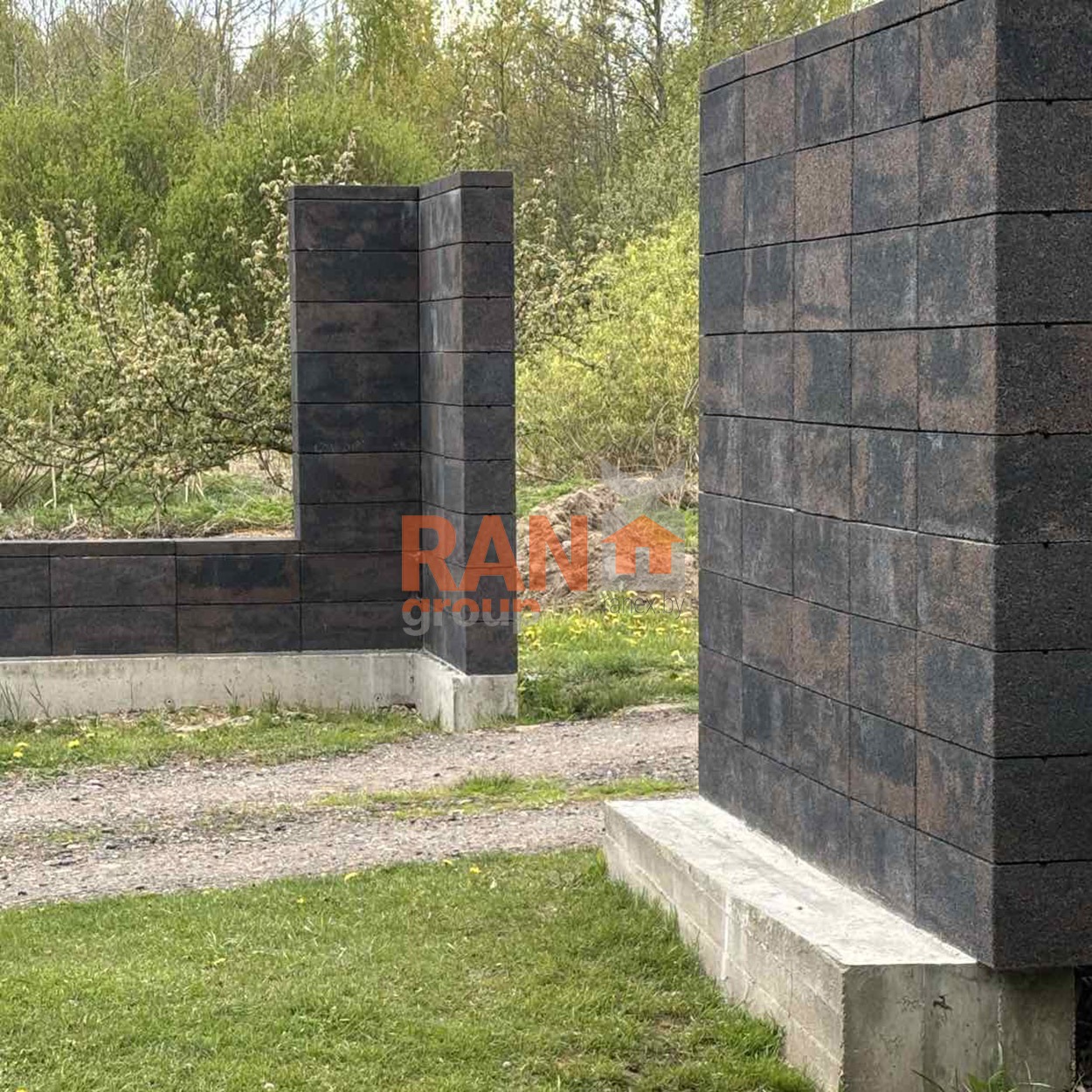 блоки для забора артгео-блок шоколадный графит