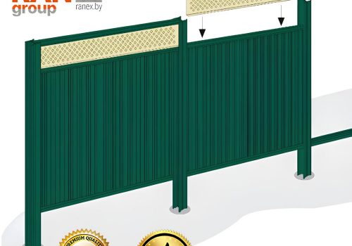 металломодульный забор из профлиста принцип схема монтажа